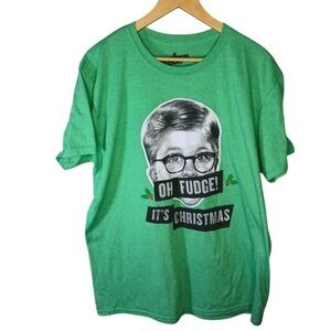 A Christmas Story Mens T-Shirt Size XL Ralphy Fudge Holiday Festive Casual Green